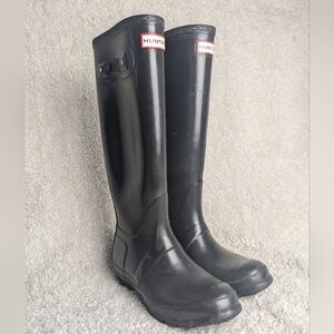 HUNTER High Black Rainboots Size 6 Women Waterproof